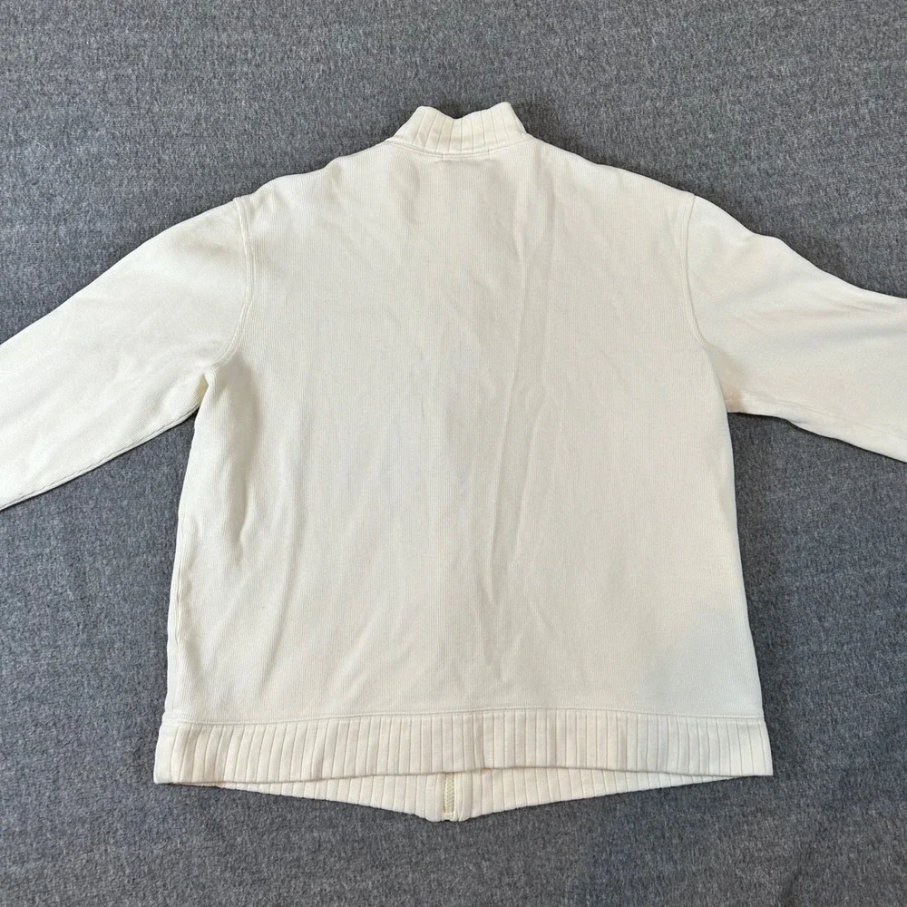 Lauren Ralph Lauren Womens Full Zip Jacket Cream Size L Ski Team Distressed - Picture 11 of 15